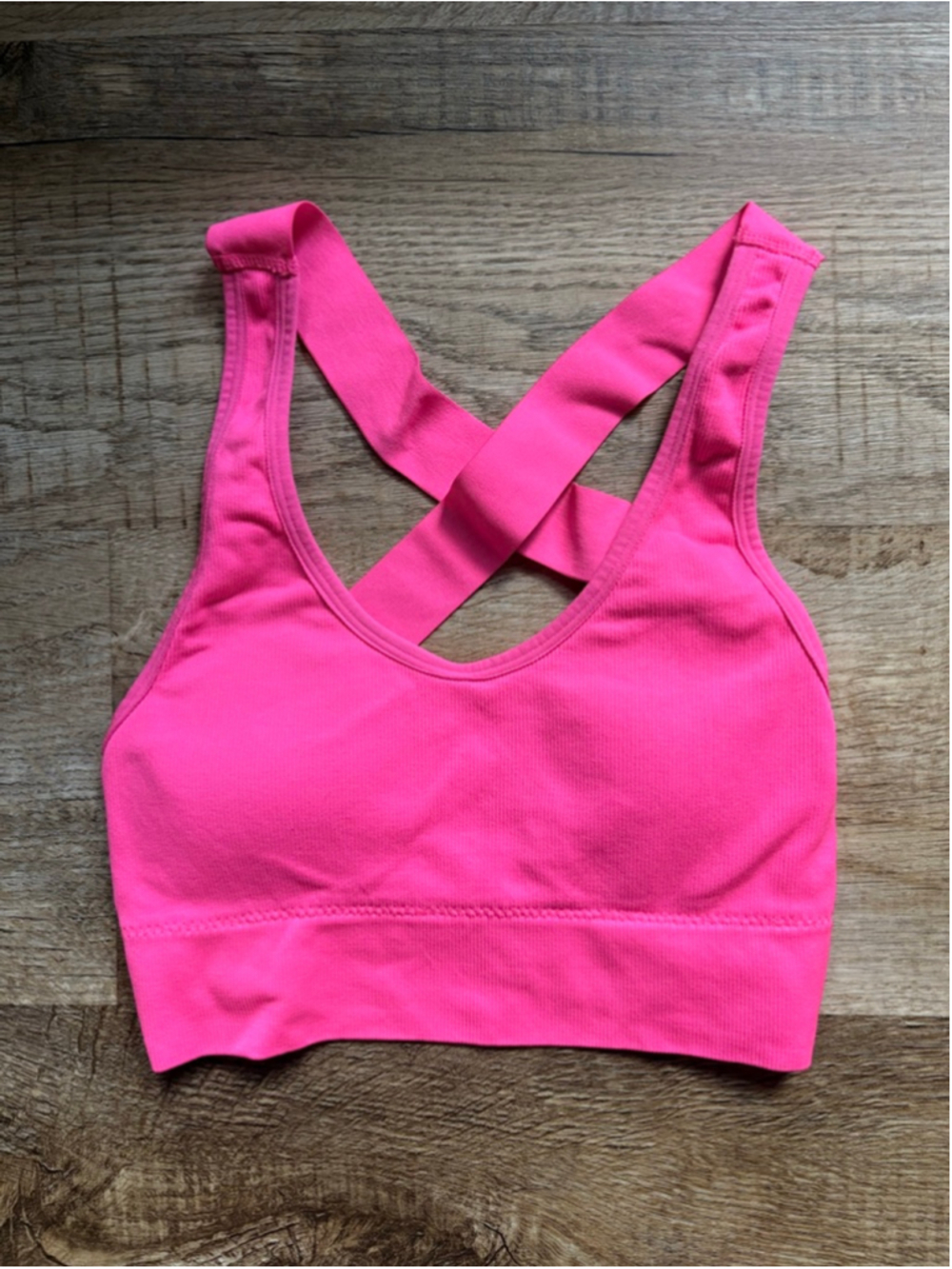 Neon Pink Strappy Sports Bra Size S